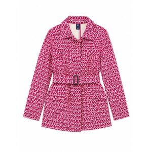 Gap Womens Pink Floral Geometric Belted Trench Jacket Cotton Coat Size M